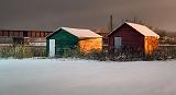 Boathouses On A Winter Night_20688-9